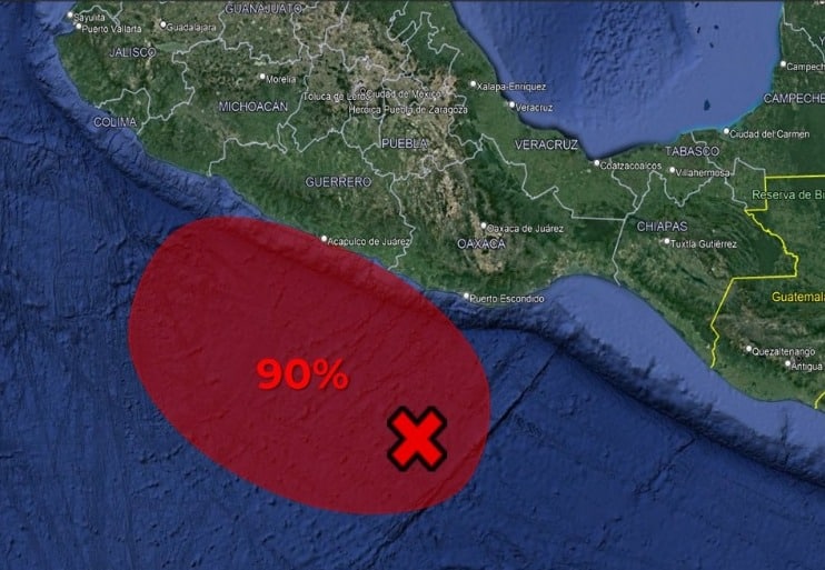 mAPA MÉXICO SEÑALA XONA DE BAJA PRESIÓN