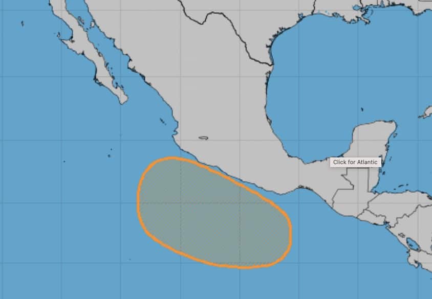 mapa de perturbación tropical