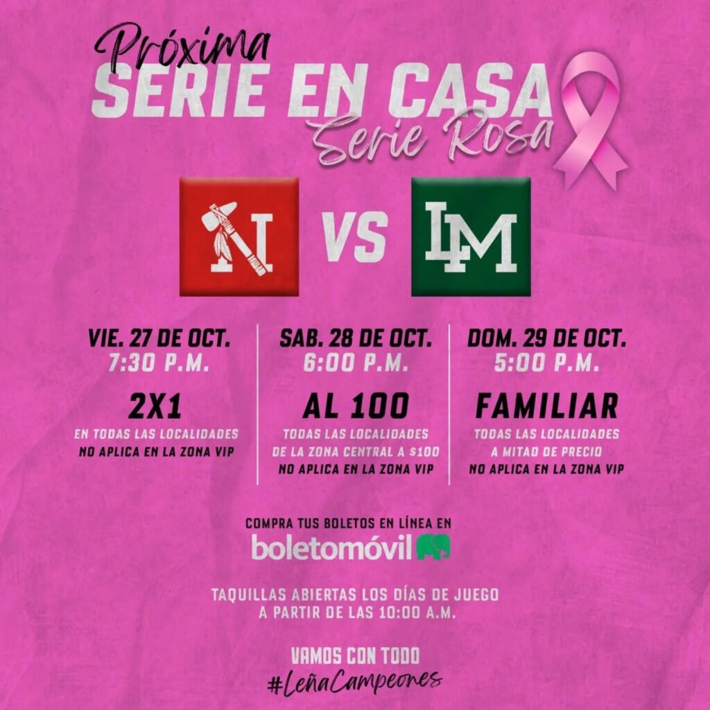Promociones de viernes, sábado y domingo en la Serie Rosa