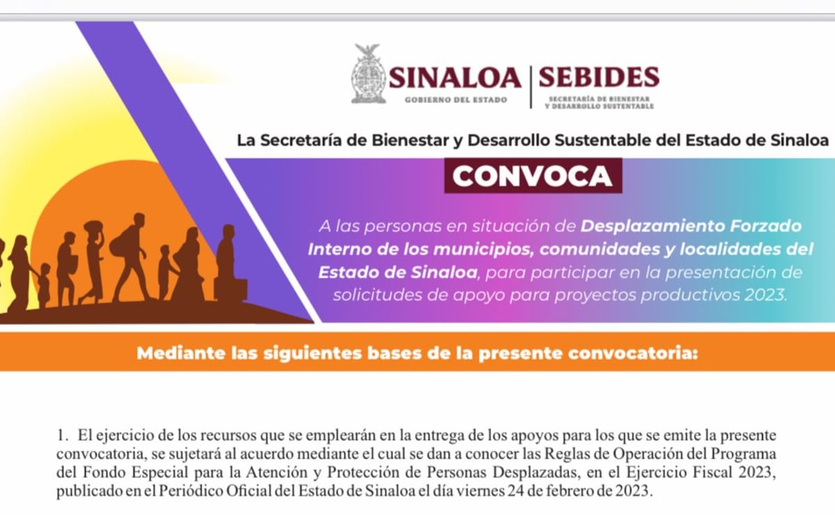 Convocatoria de Secretaría de Bienestar y Desarrollo Sustentable (Sebides)