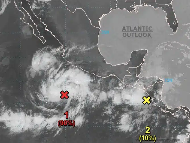 2 sistemas tropicales activos en el océano Pacífico, Norma y Otis