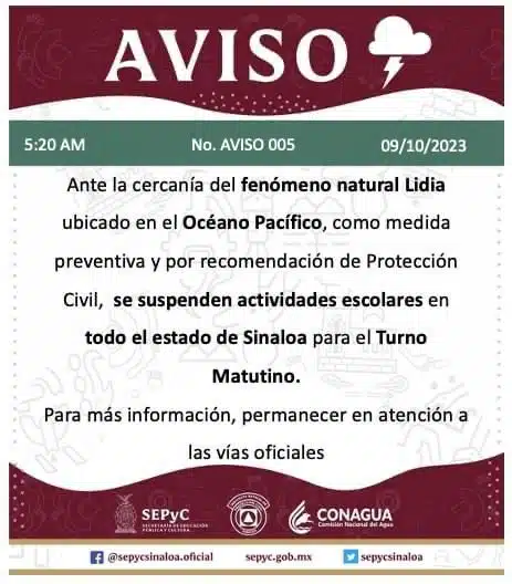 Suspensión clases Sepyc