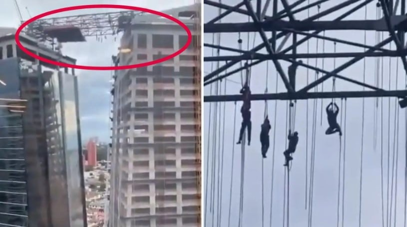 Trabajadores quedan colgados de rascacielos en Brasil