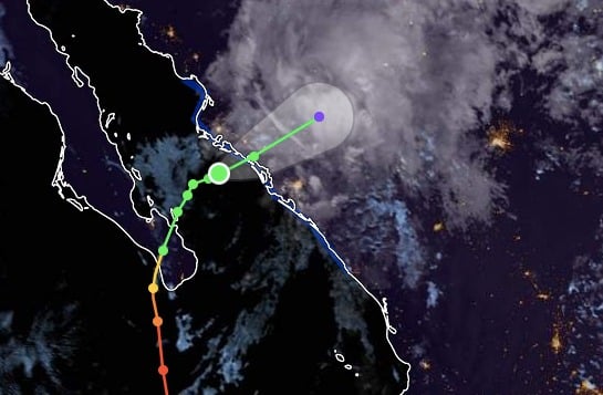 Imagen meteorologica de la tormenta Norma