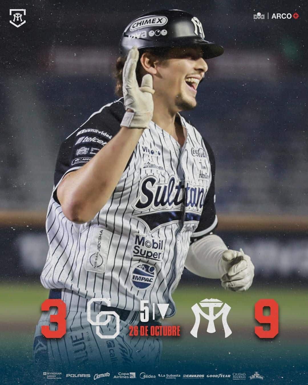 ¡Pero qué “paliza”! Sultanes amarra serie en casa