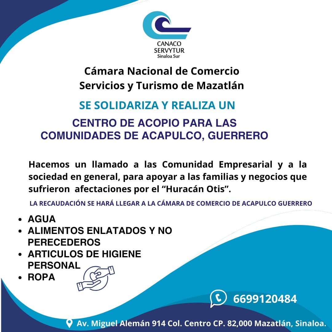 Centro de acopio para apoyar a afectados por huracán en Guerrero