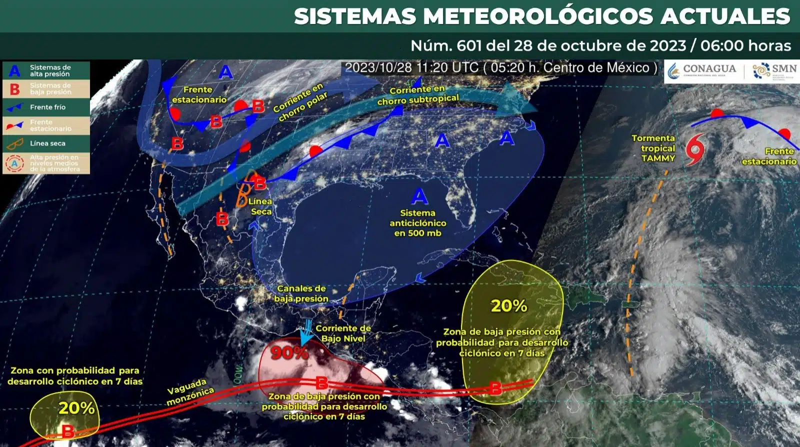 Mapa de México con el clima