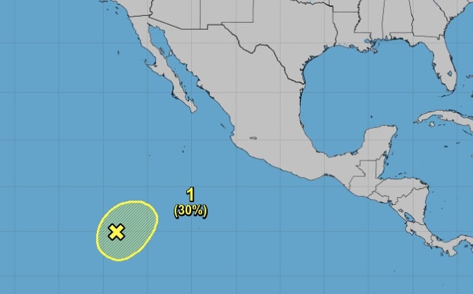 Ubicación de la zona de baja presión en el océano Pacífico