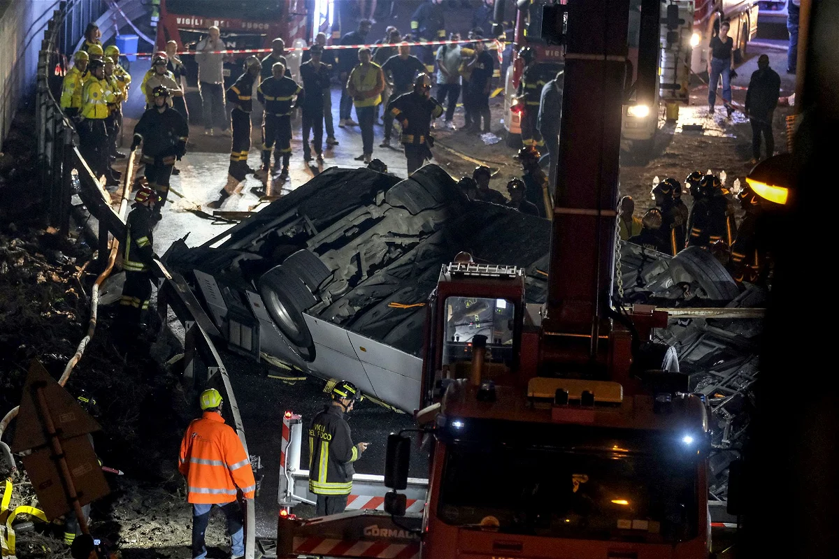 zona de accidente de autobús