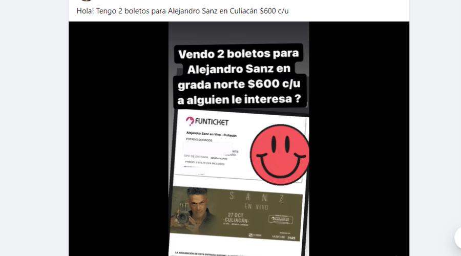 reventa de boletos de Alejandro Sanz