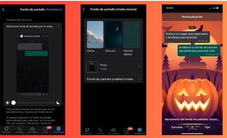 Chats de WhatsApp en modo Halloween