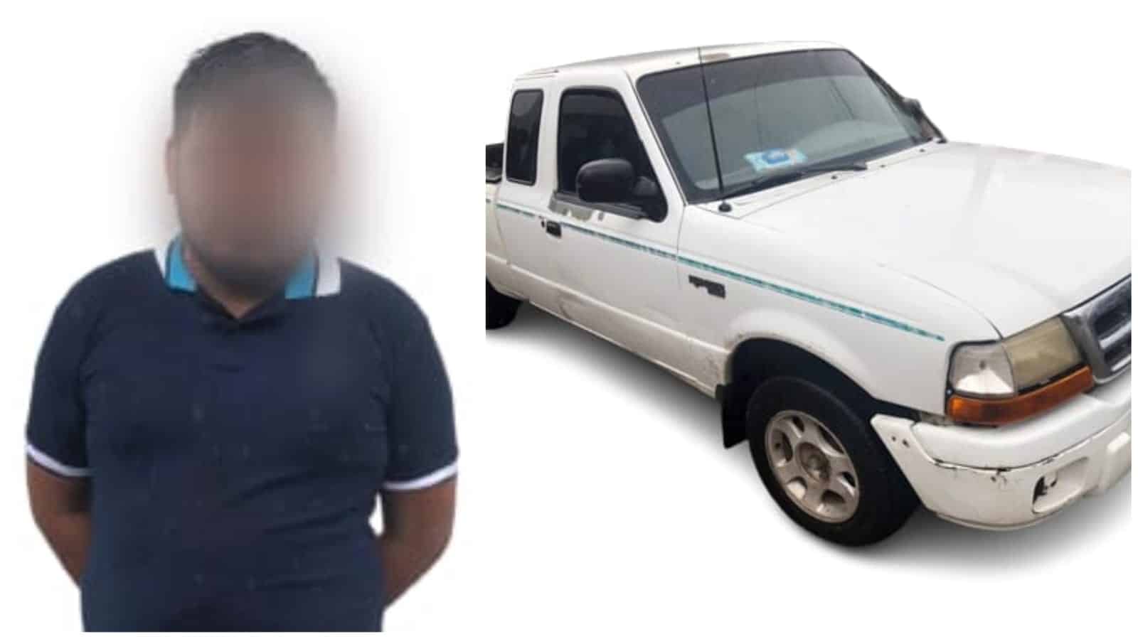 Detenido y camioneta con reporte de rob