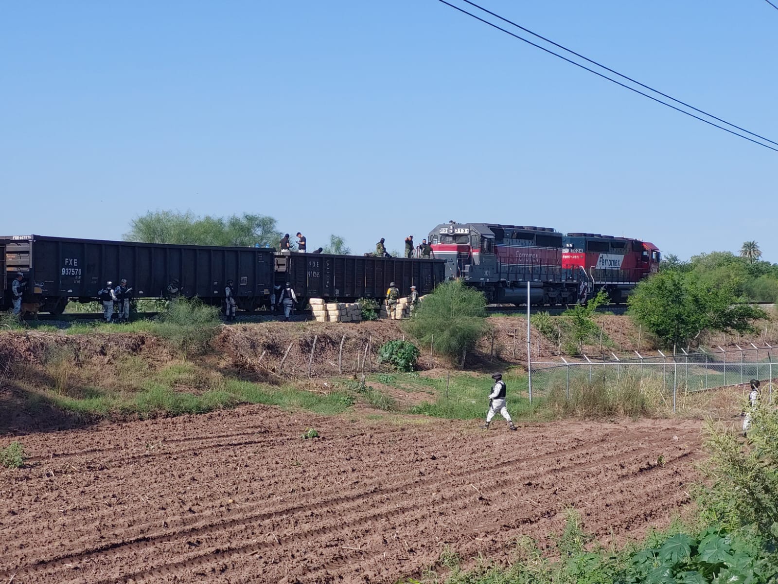 vagones de tren con droga
