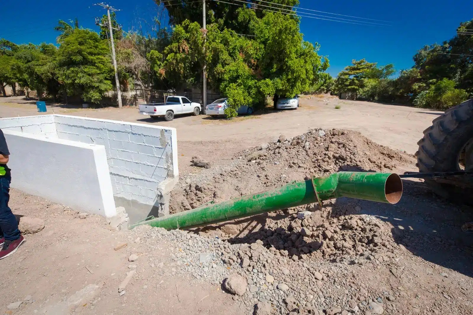 Obra del colector pluvial norte de Guasave