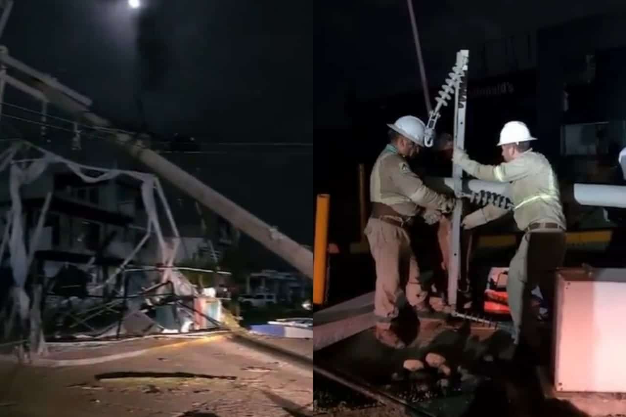 Estructuras de la CFE dañadas por el huracán otis