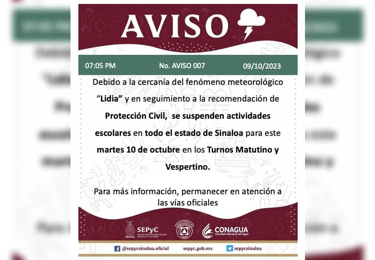 Sigue la suspensión de clases este martes en todos los niveles educativos: SEPyC