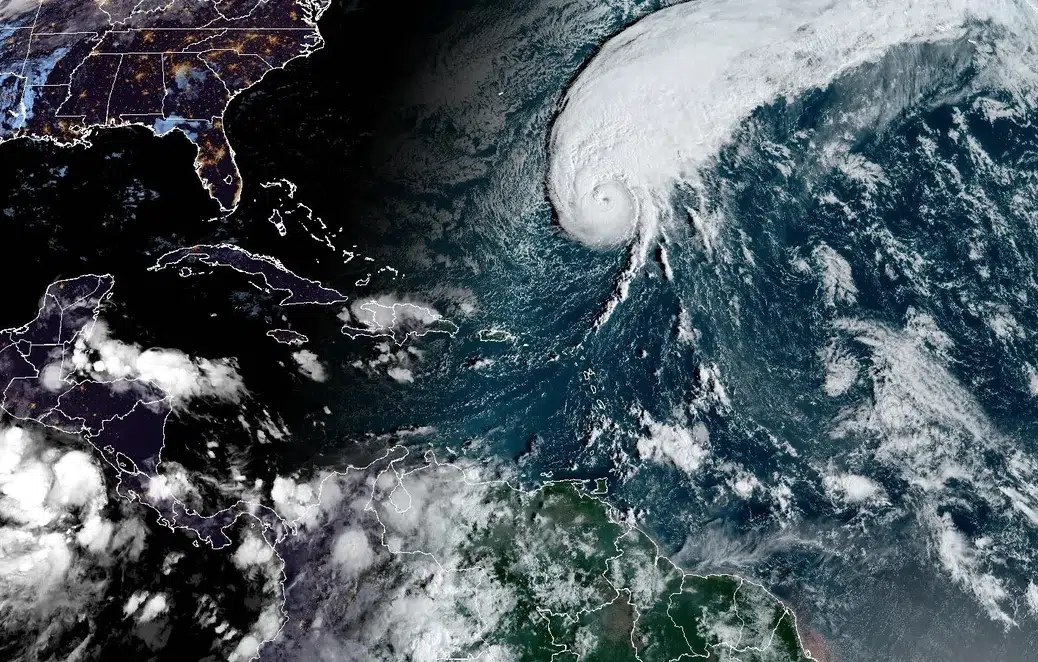 Imagen satelital del huracán Tammy