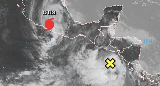 Imagen de mapa de México que muestra el huracán Otis