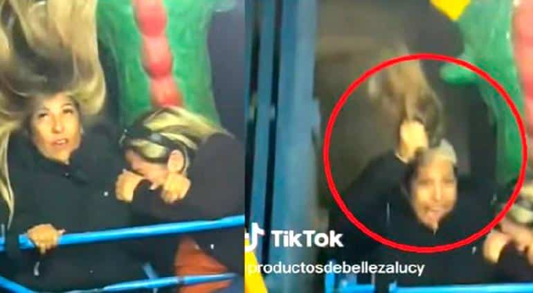 Momento que pierde su peluca