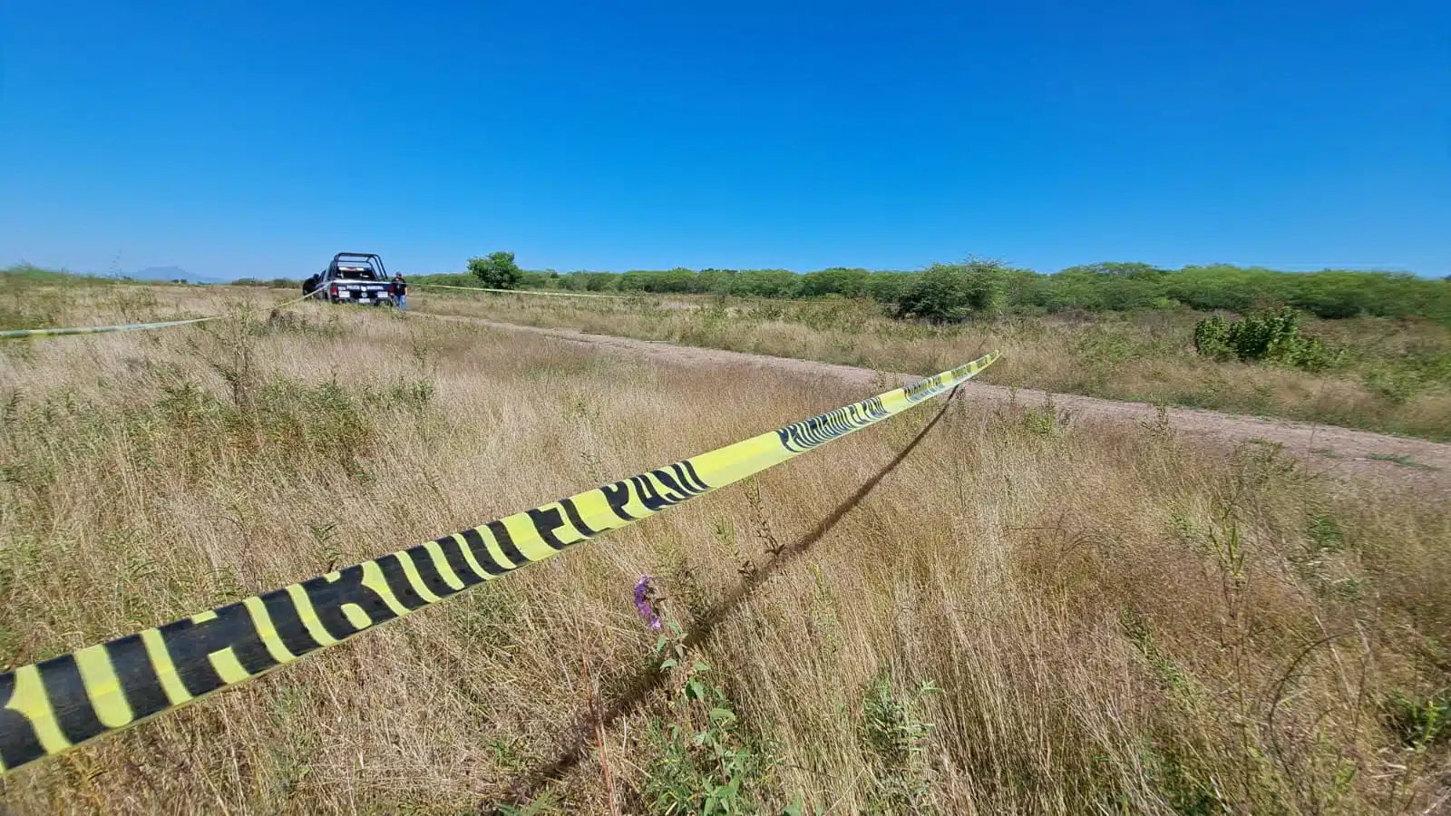 Zona asegurada don de e encuentran restos calcinados