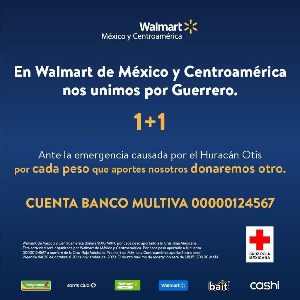 Walmart apoya huracán Otis
