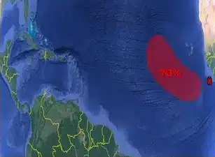 ZZona de baja presión en el Atlántico
