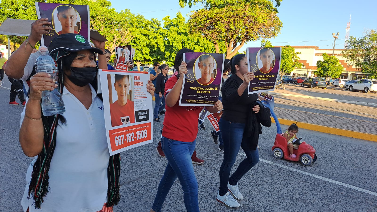 Manifestación en busca de justicia por el homicidio de Iram Ramsés