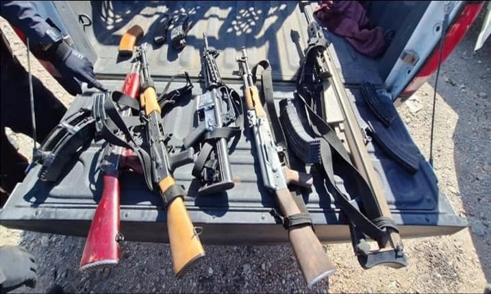 armamento asegurado en operativo en Sonora