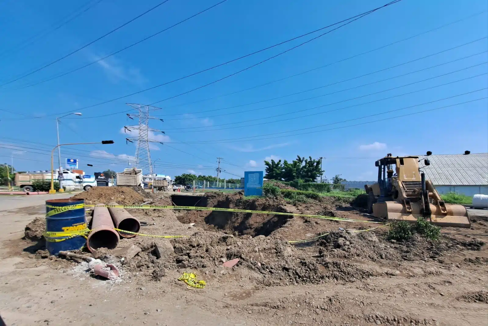 Obra de drenaje en Mazatlán