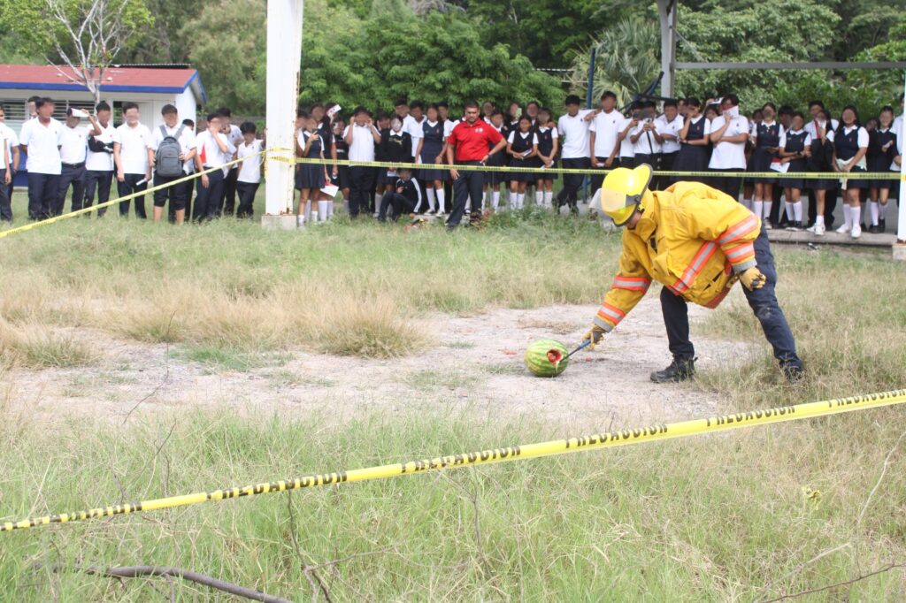 Ejemplo de garra de tigre con una sandía