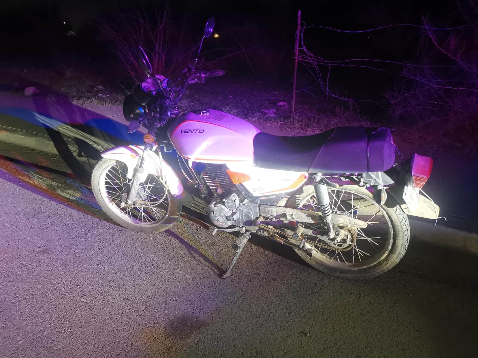 Motocicleta accidentada en Los Mochis