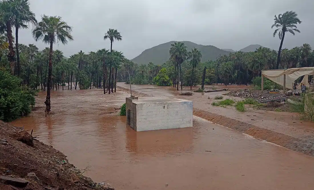 Inundaciones en Baja California Sur por lluvias del huracán Norma