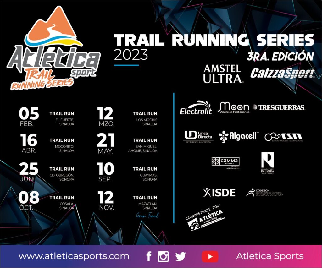 El calendario del Serial Trail Running 2023, carreras de campo traviesa por Sinaloa y Sonora