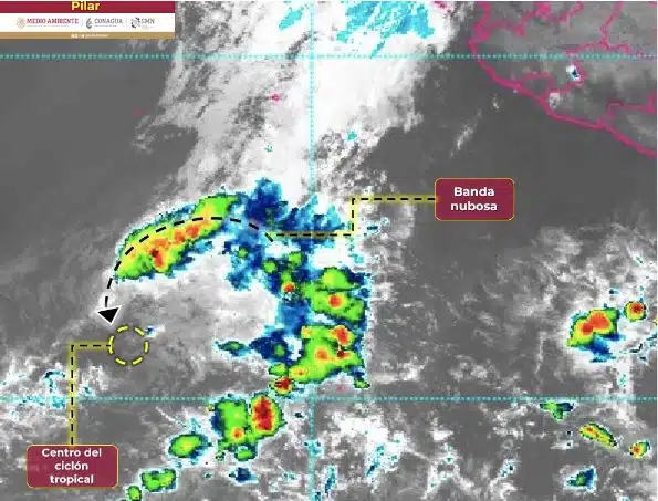 Ubicación del ciclón pos-tropical Pilar