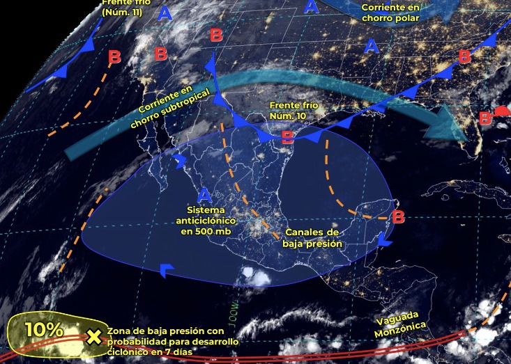 Mapa de sistemas activos este sábado 18 de noviembre