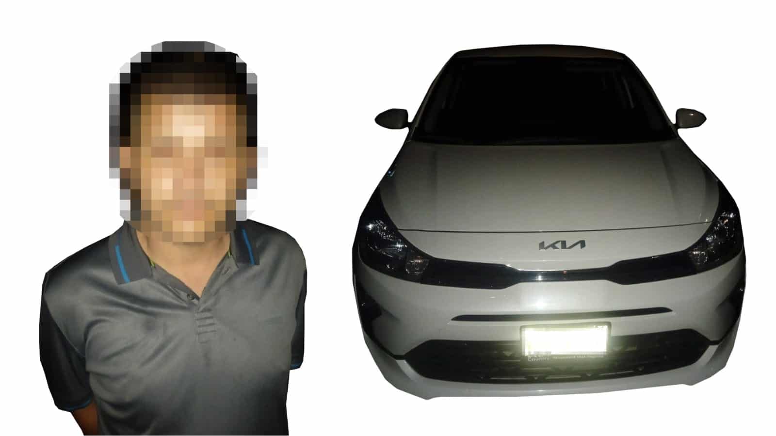 Hombre detenido y auto robado