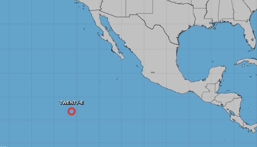 Ubicación de la depresión tropical en el océano Pacífico