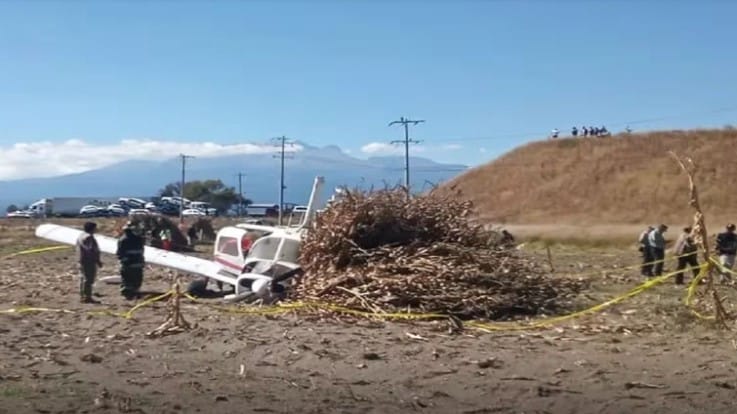 Desplome de avioneta en Puebla