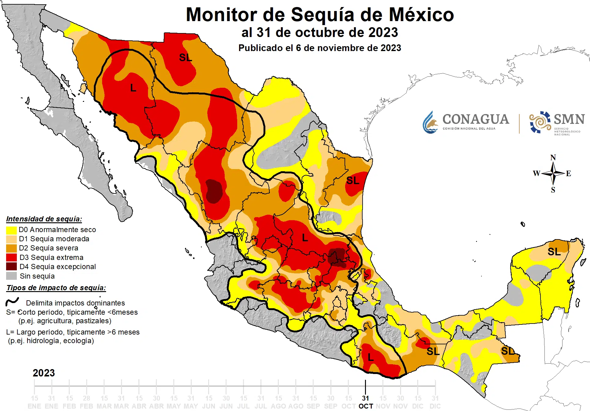 En sequia alrededor del 60% del territorio mexicano Conagua