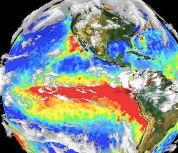 El planeta Tierra con diversos sistemas activos