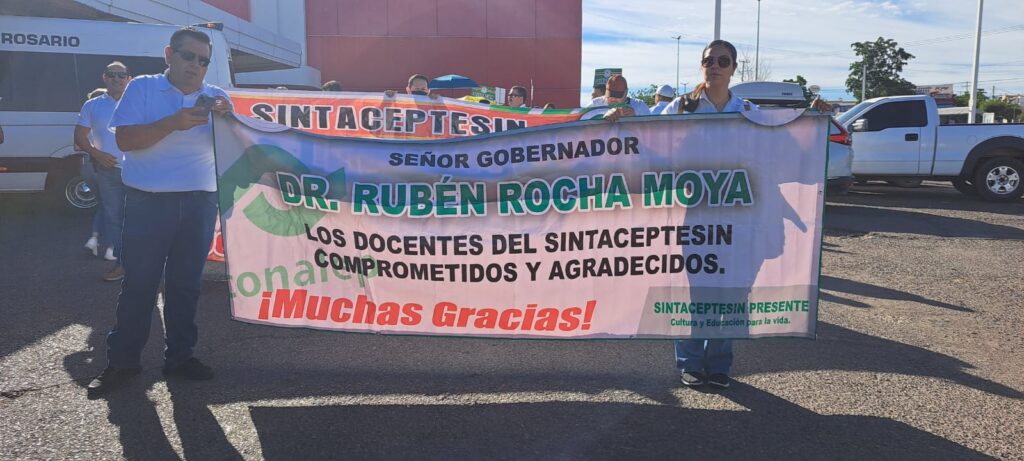 Manifestación de maestros del Conalep en Culiacán