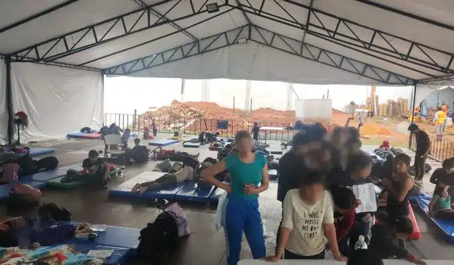 Grupo de migrantes en Veracruz