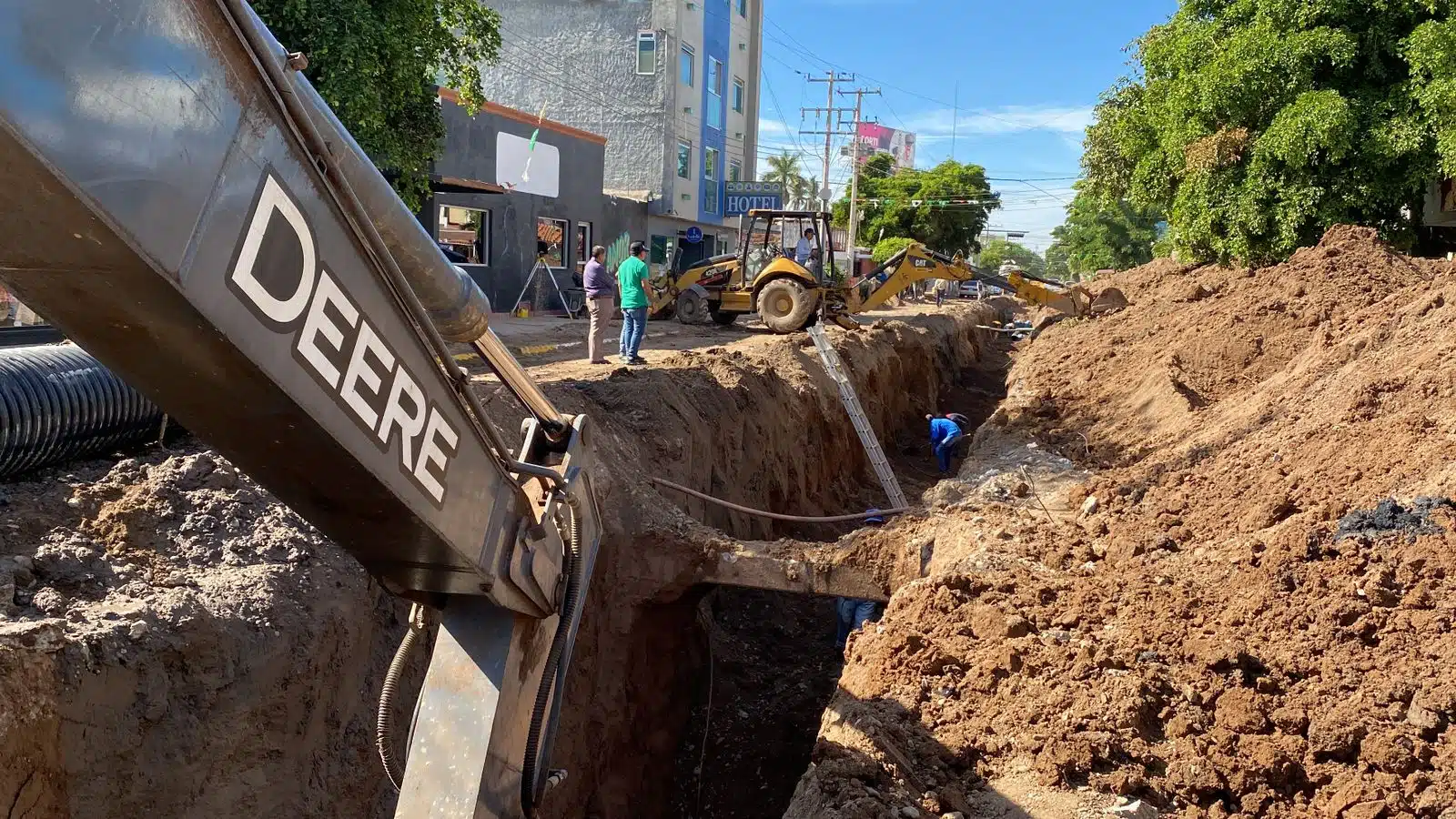 Drenaje que se encuentra en rehabilitación en Guasave