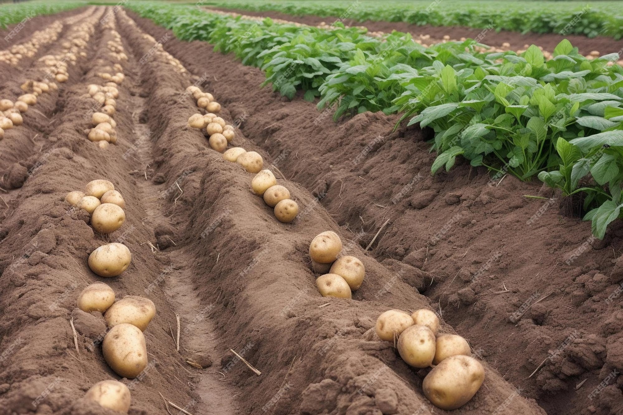 Papas sobre la tierra