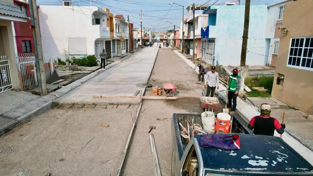 Pavimentación de calle en Mazatlán