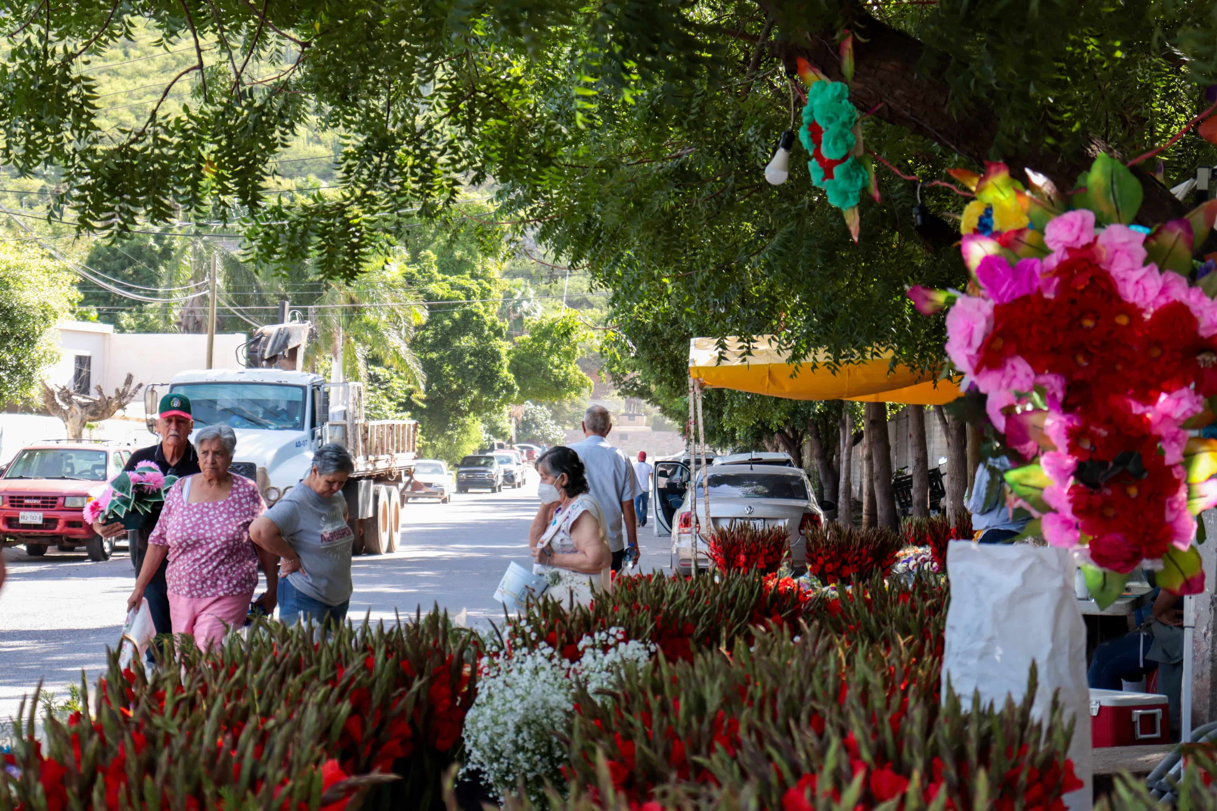 Puestos de flores en Ahome.