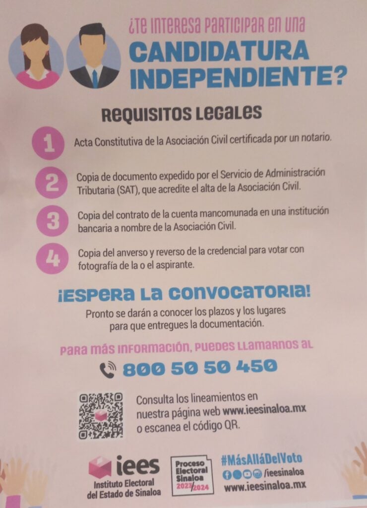 Lista de requisitos para la la candidatura independiente 