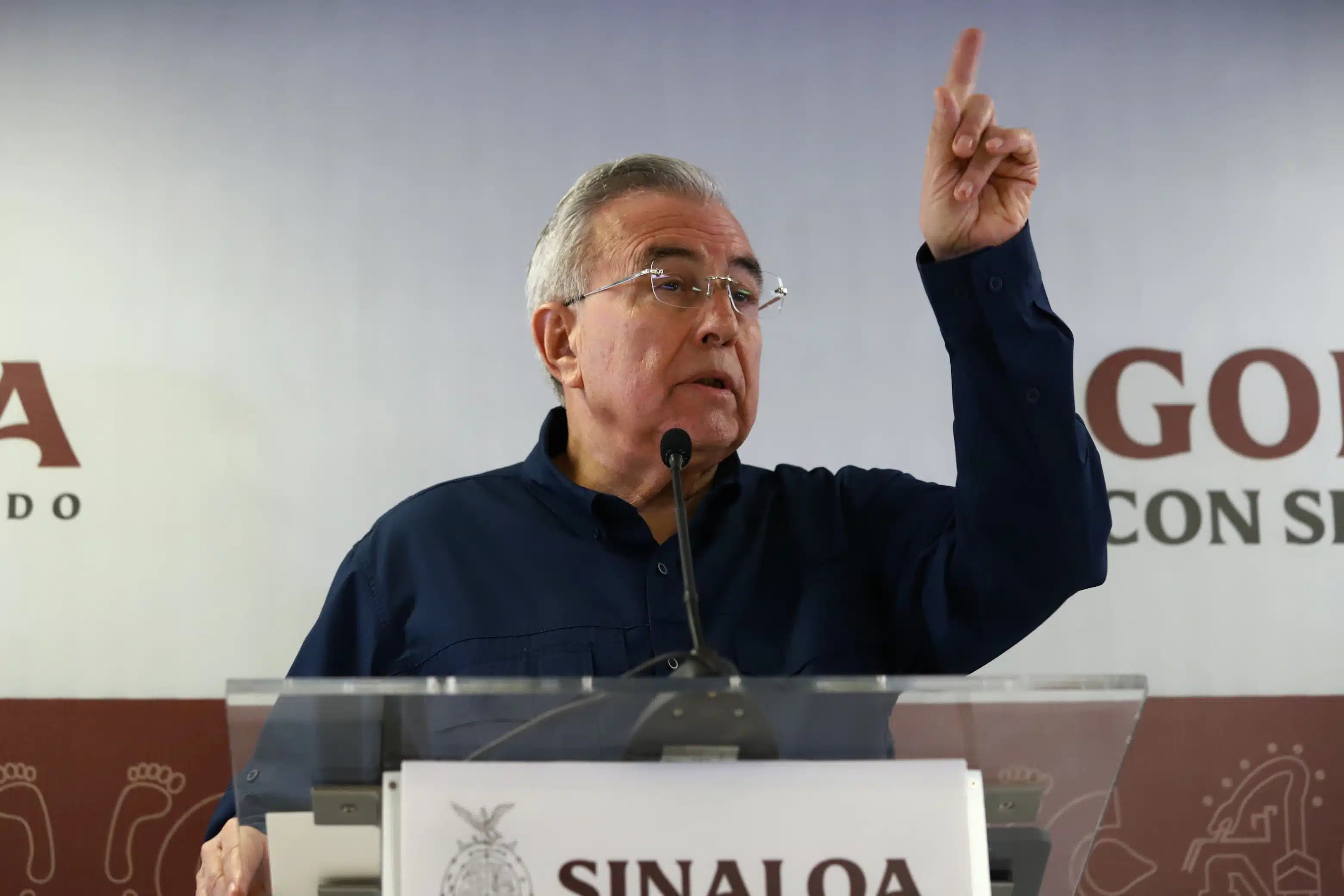 Rubén Rocha Moya, gobernador de Sinaloa, durante la semanera de este lunes 13 de noviembre