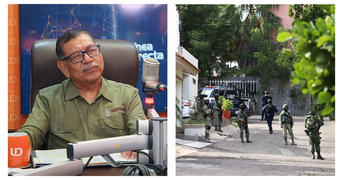 A la izquierda: secretario de Seguridad Pública del Estado, Gerardo Mérida Sánchez. A la derecha: operativo realizado por fuerzas federales para la captura de 