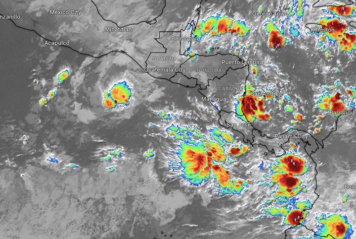 Ubicación de la tormenta tropical Pilar